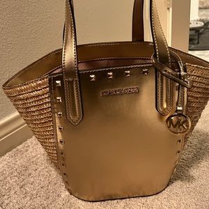 Michael Kora Portia straw tote bag